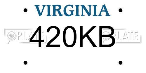 420KB Virginia License Plate
