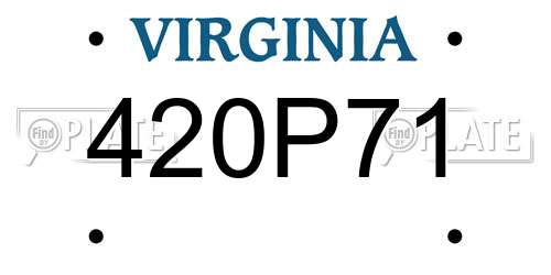 420P71 Virginia License Plate