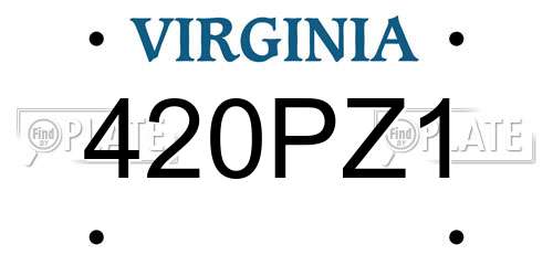 420PZ1 Virginia License Plate