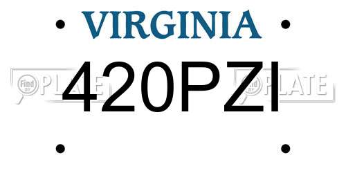 420PZI Virginia License Plate