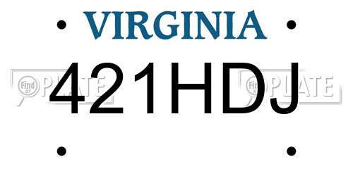 421HDJ Virginia License Plate