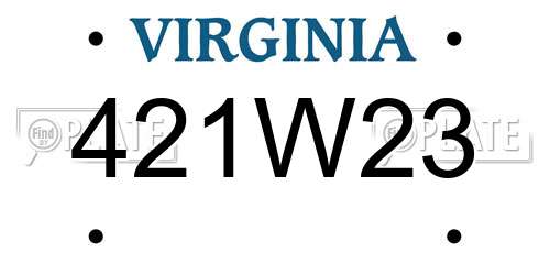 421W23 Virginia License Plate