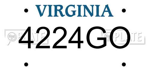 4224GO Virginia License Plate