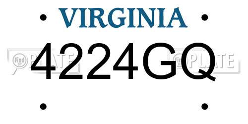 4224GQ Virginia License Plate