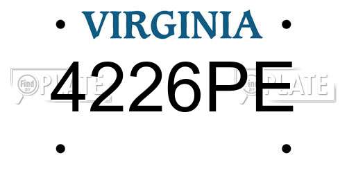 4226PE Virginia License Plate
