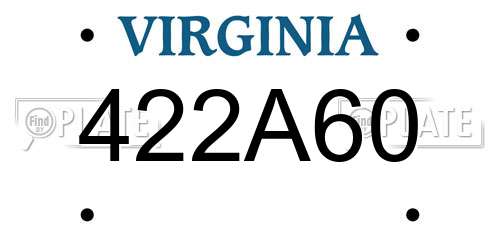 422A60 Virginia License Plate