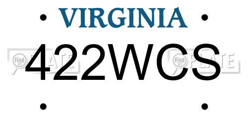 422WCS Virginia License Plate