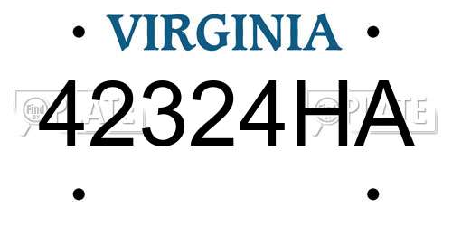 42324HA Virginia License Plate