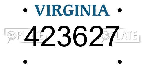 423627 Virginia License Plate