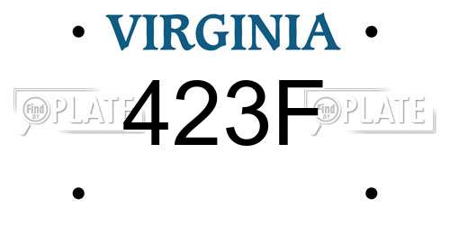 423F Virginia License Plate