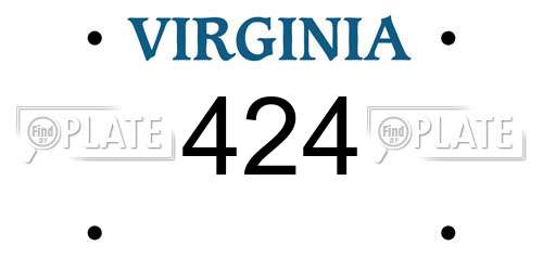 424 Virginia License Plate