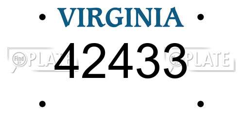 42433 Virginia License Plate
