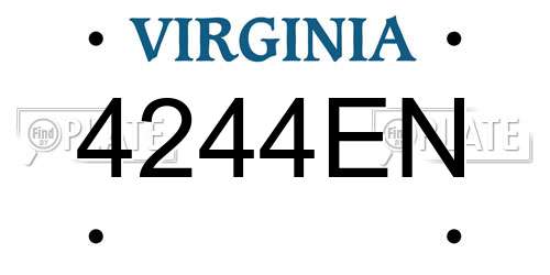 4244EN Virginia License Plate