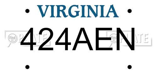 424AEN Virginia License Plate