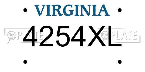 4254XL Virginia License Plate