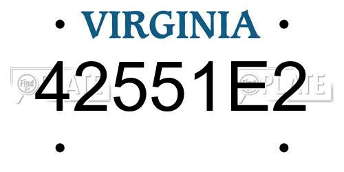 42551E2 Virginia License Plate