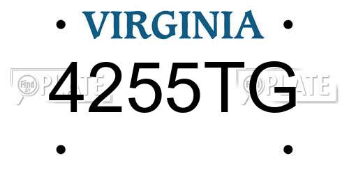 4255TG Virginia License Plate