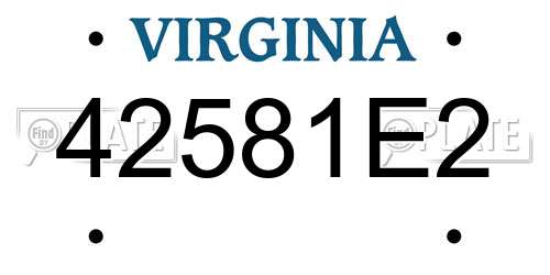 42581E2 Virginia License Plate