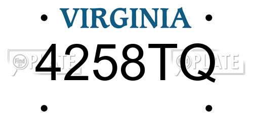 4258TQ Virginia License Plate