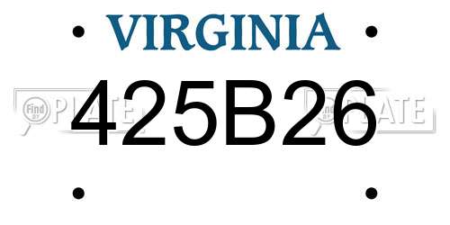 425B26 Virginia License Plate