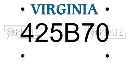 425B70 Virginia License Plate
