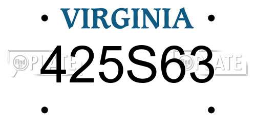 425S63 Virginia License Plate