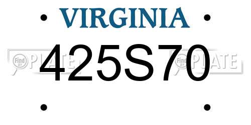 425S70 Virginia License Plate