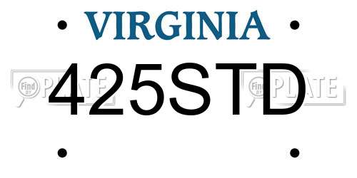 425STD Virginia License Plate