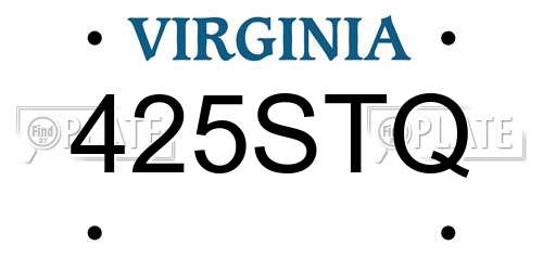 425STQ Virginia License Plate