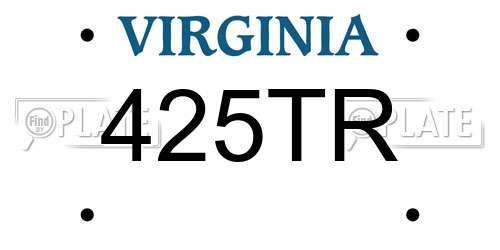 425TR Virginia License Plate