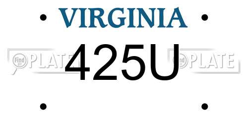 425U Virginia License Plate