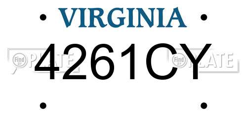 4261CY Virginia License Plate