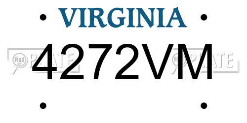 4272VM Virginia License Plate
