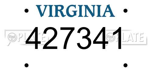 427341 Virginia License Plate