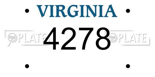 4278 Virginia License Plate