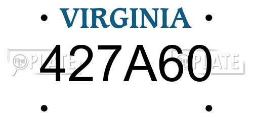 427A60 Virginia License Plate