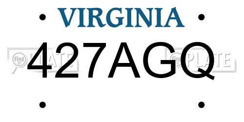 427AGQ Virginia License Plate