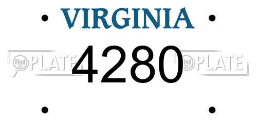 4280 Virginia License Plate