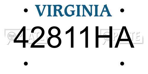 42811HA Virginia License Plate