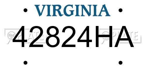 42824HA Virginia License Plate