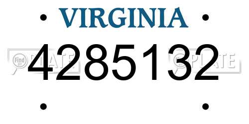 4285132 Virginia License Plate