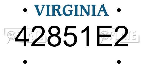 42851E2 Virginia License Plate