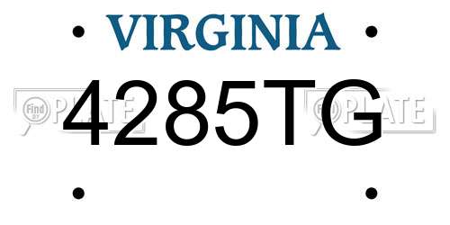 4285TG Virginia License Plate
