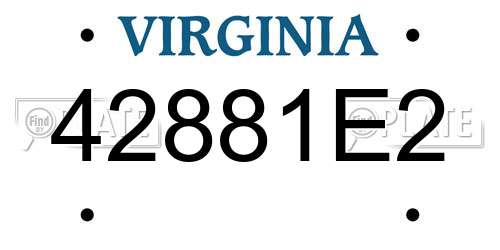 42881E2 Virginia License Plate