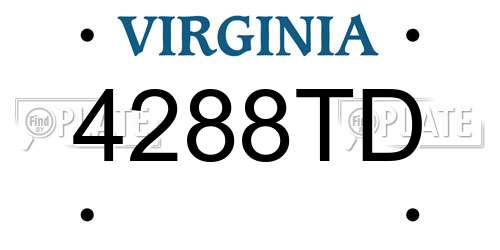 4288TD Virginia License Plate