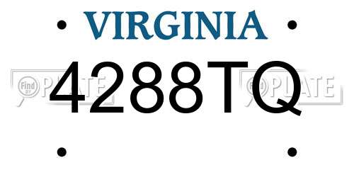 4288TQ Virginia License Plate