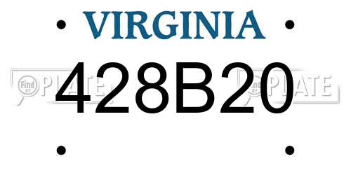 428B20 Virginia License Plate