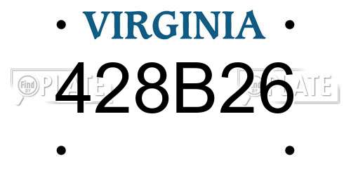 428B26 Virginia License Plate