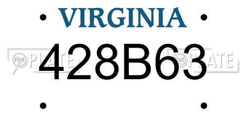 428B63 Virginia License Plate