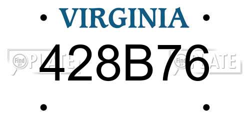 428B76 Virginia License Plate